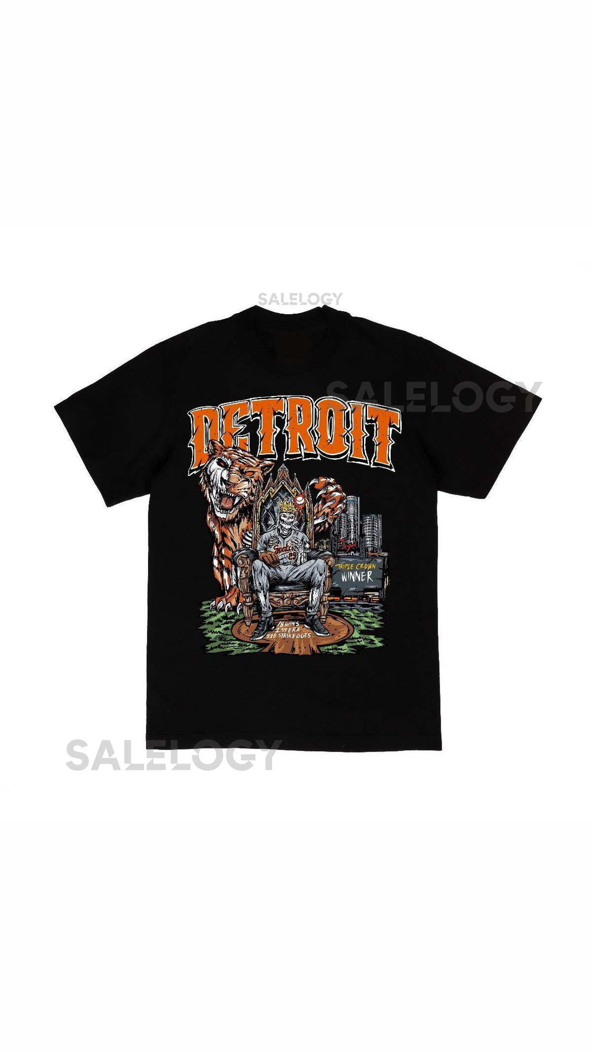 Detroit Baseball Tiger Shirt - USA Cotton Heavyweight Tee_141