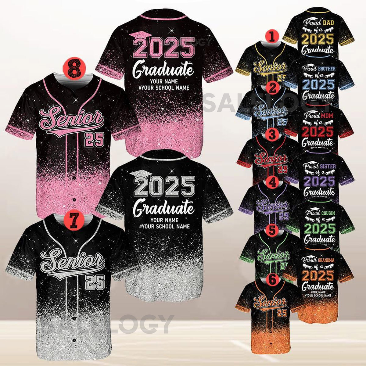 Personalized Proud Family Baseball Jersey Custom Senior 2025 Graduate Baseball Jersey Graduation 2025 Jersey Senior 2025 Gifts_309