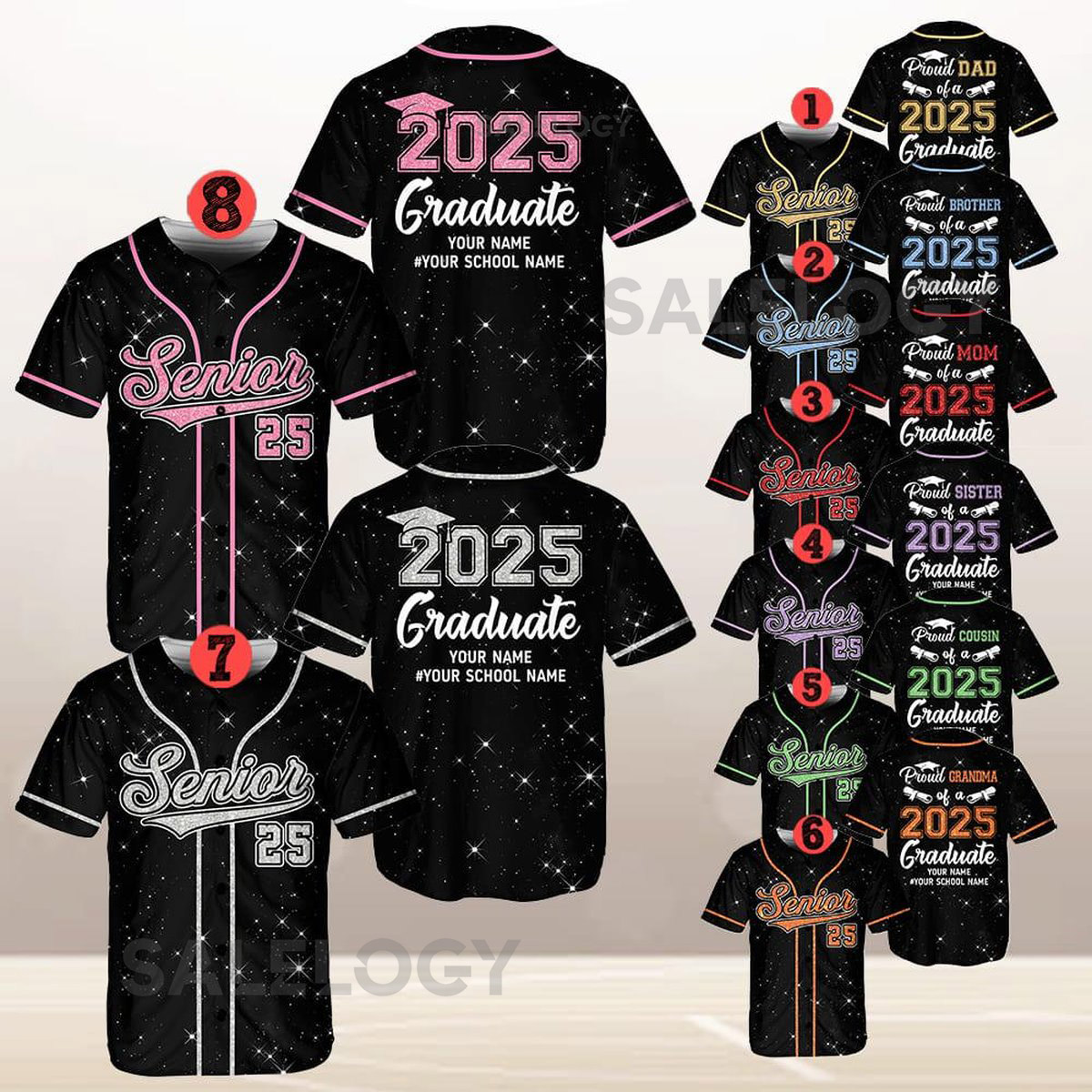 Personalized Proud Family Baseball Jersey Custom Senior 2025 Graduate Baseball Jersey Graduation 2025 Jersey Senior 2025 Gifts_310
