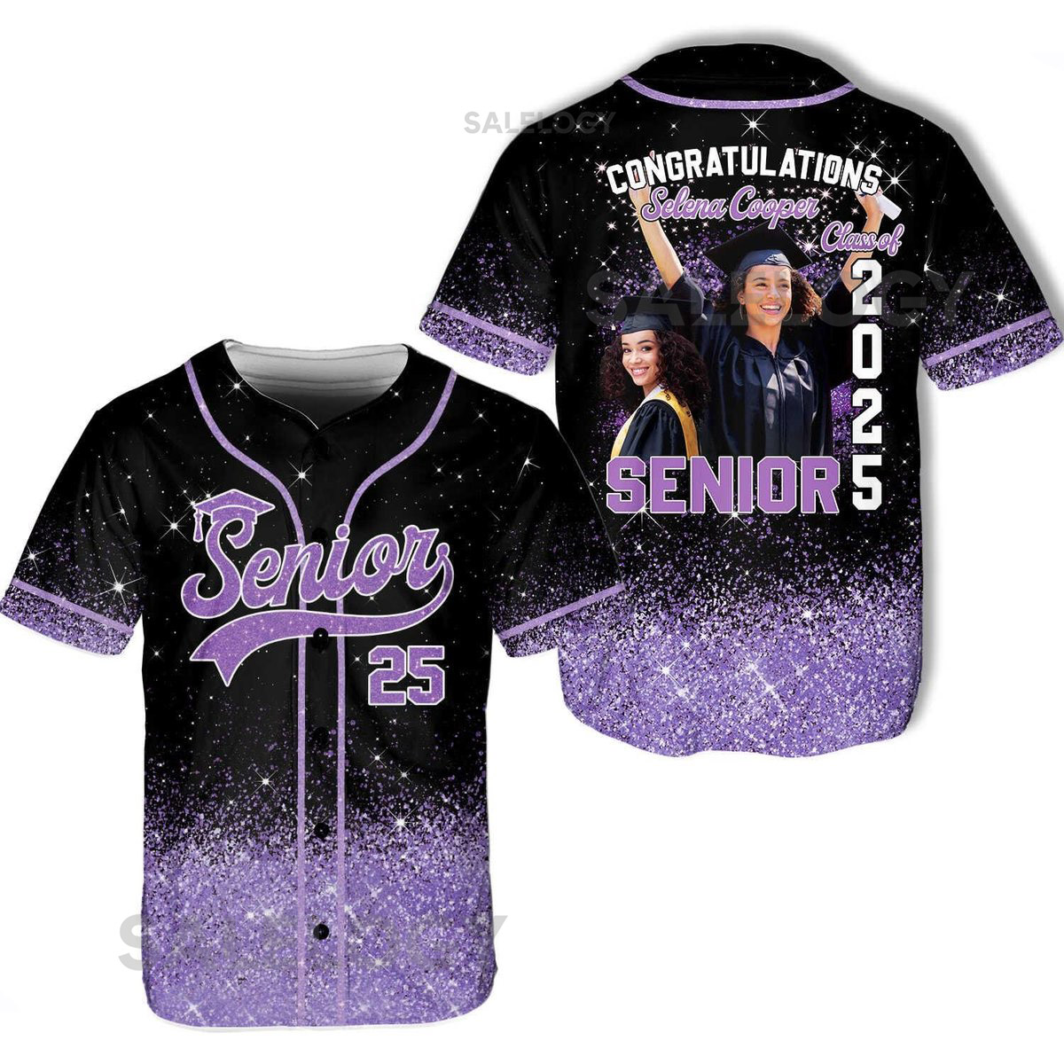 Personalized Glitter Senior 2025 Baseball Jersey with Name Photo Custom YouthAdult Senior Shirt Senior 2025 Shirt Graduation Gifts_132