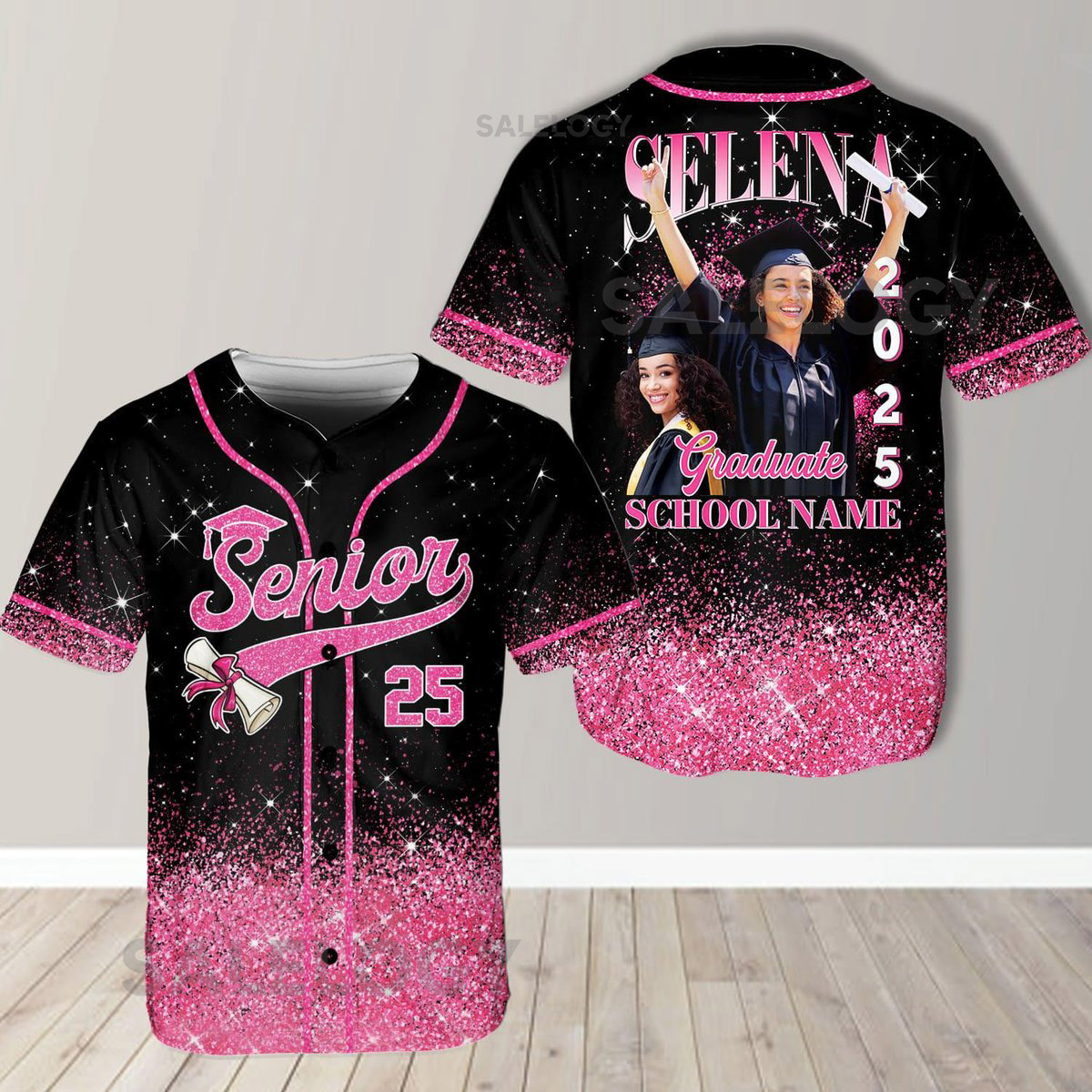 Personalized Glitter Senior 2025 Baseball Jersey with Name Photo Custom YouthAdult Senior Shirt Senior 2025 Shirt Graduation Gifts_133