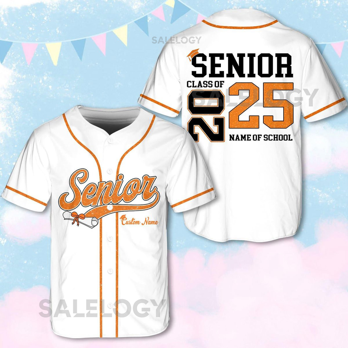 Personalized Glitter Senior 2025 Baseball Jersey with Name School Name Custom YouthAdult Senior Shirt Senior Graduation 2025 Gifts_136