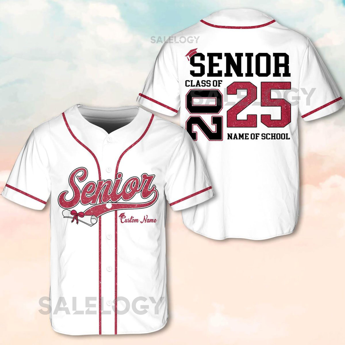 Personalized Glitter Senior 2025 Baseball Jersey with Name School Name Custom YouthAdult Senior Shirt Senior Graduation 2025 Gifts_137