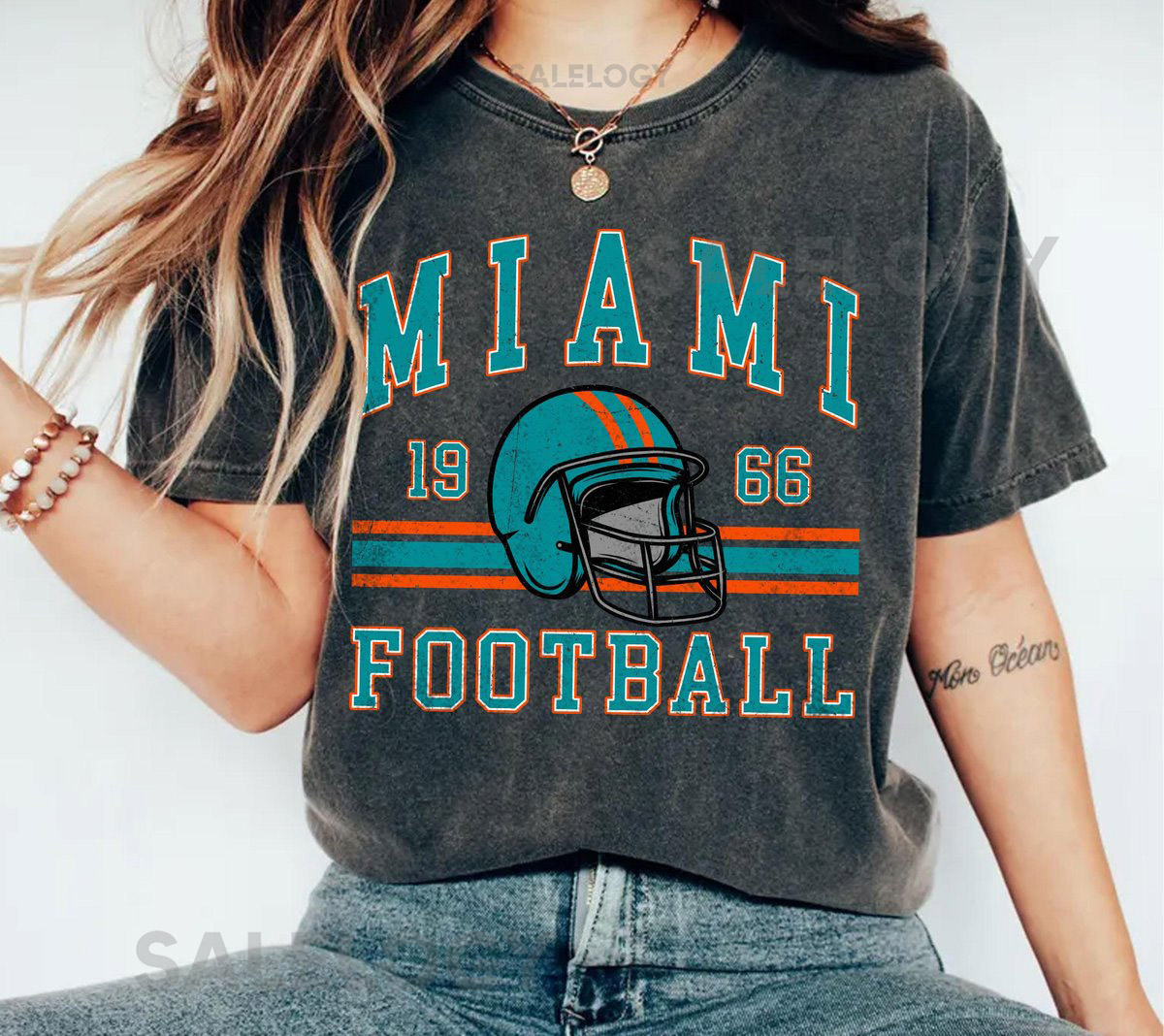 Comfort ColorsMiami Football Blue Est 1966 Retro T-shirt Miami Football Team Vintage 90s T-shirtAmerican Football T-shirtFor HerFor Him_276
