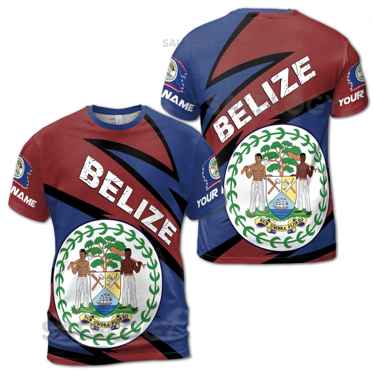 Customized Belize Coat Of Arms Men39s T-shirt S-5XL_167