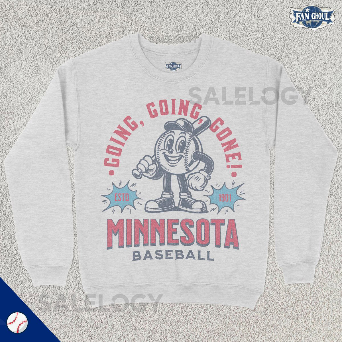 Retro Minnesota Baseball Sweatshirt Vintage 70s Mascot Crewneck Sports Sweater Baseball Fan Gift Baseball Lover 80s Twin Merch_727