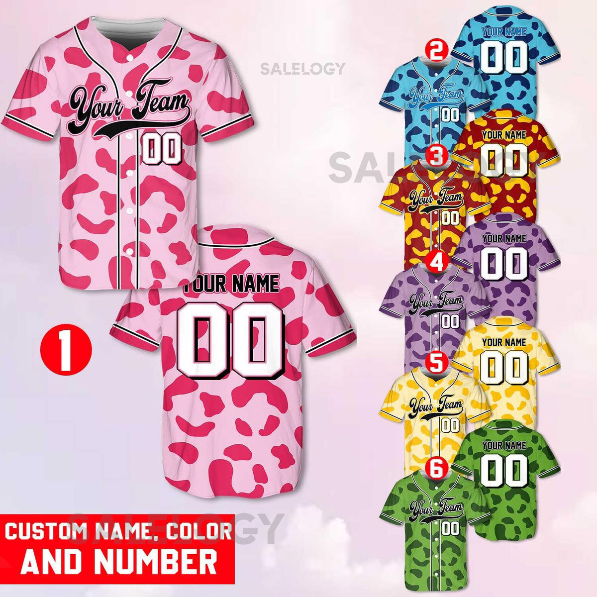 Personalized Colorful Camouflage Baseball Jersey with Team Name And Number Custom Baseball Jersey Jerseys for Baseball Fans Teams_75