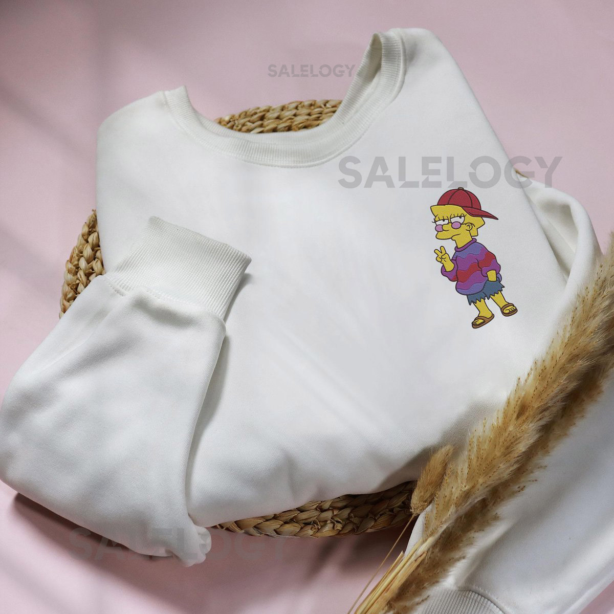 The Simpsons Lisa Simpson Embroidered Sweatshirt Cool Lisa Simpson Shirt Family Matching Shirt The Simpsons Embroidery Simpson Family_122