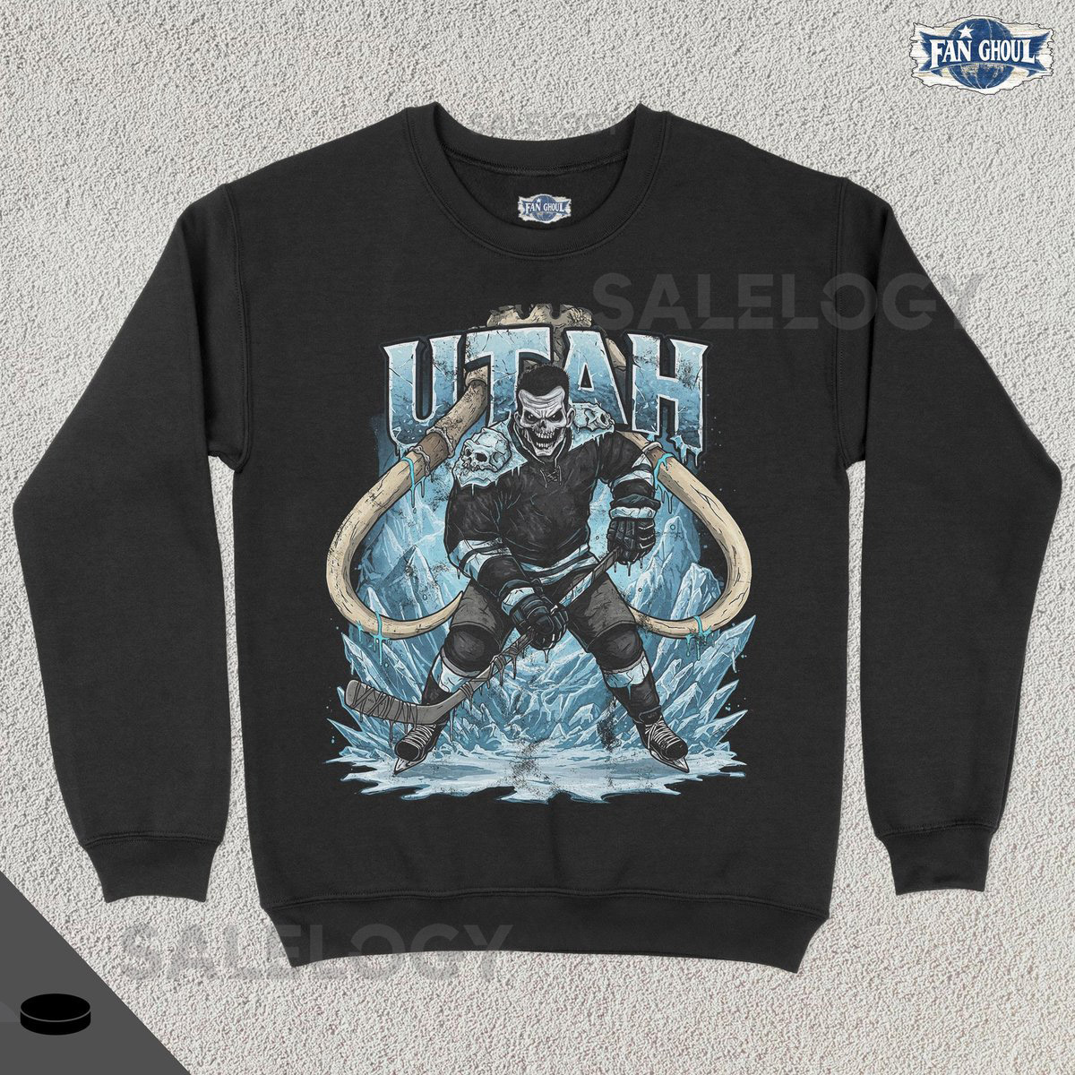 Utah v2 Hockey Crewneck Sports Sweatshirt US Sports Club Clothing Hockey Fan Gift Hockey Apparel Vintage Hockey Sweater Mammoth Club_659