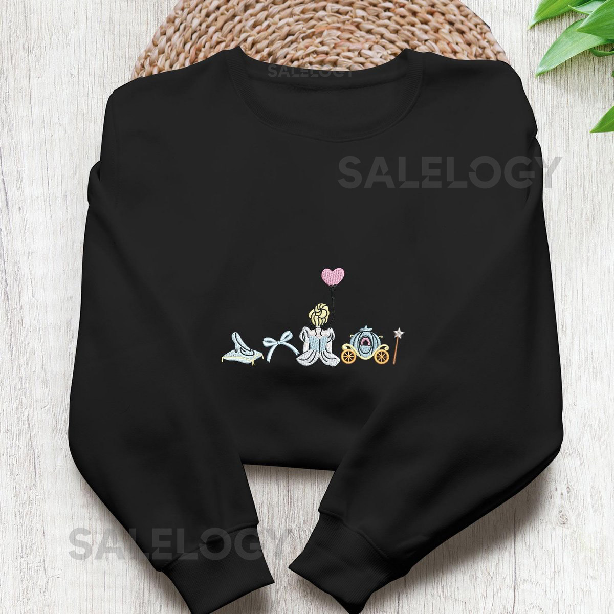 Embroidered Cinderella Carriage Floral Sweatshirt Princess Embroidery Shirt World Girls Trip Shirt_37