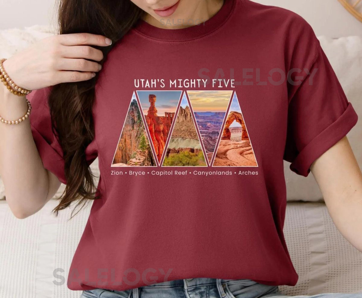 Utah national parks shirt zion bryce canyon capitol reef canyonlands arches tshirt utah mighty five tee utah souvenir hiking sweatshirt_630