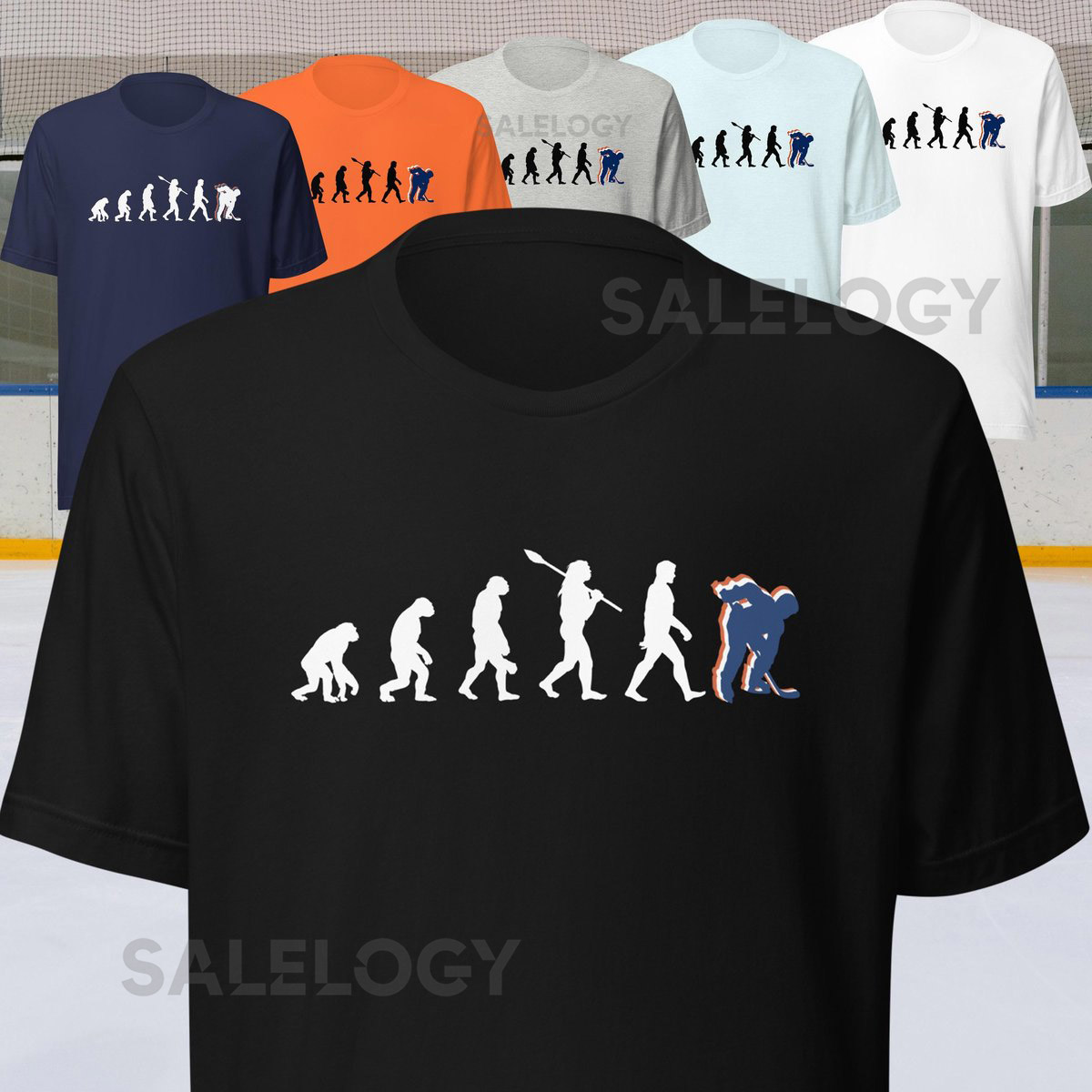 ICE HOCKEY Evolution Shirt Edmonton Hockey Shirt New York Hockey Player Fathers Day Gifts For Him Hockey Gifts For Men Gift For Dad_203