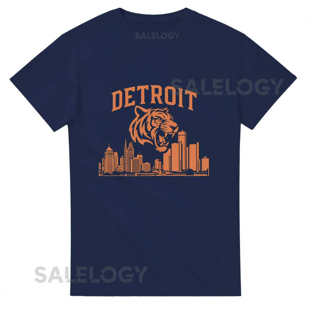 Detroit Tigers Inspired T-Shirt with Roaring Tiger Skyline Motor City Fan Gear Detroit Pride Shirt_243