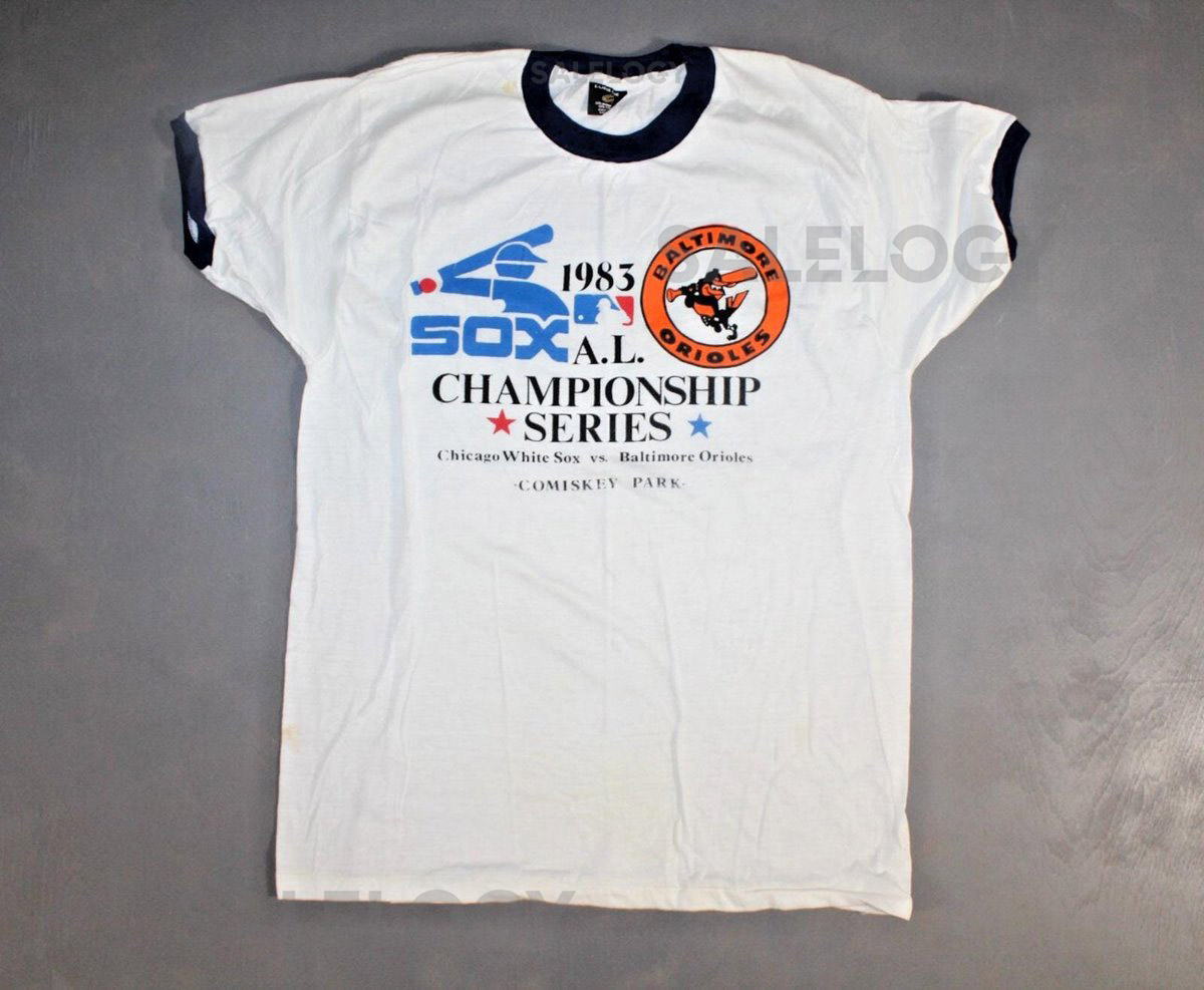 Vintage Chicago White Sox Baltimore Orioles American League 1983 Ringer T Shirt Large_687