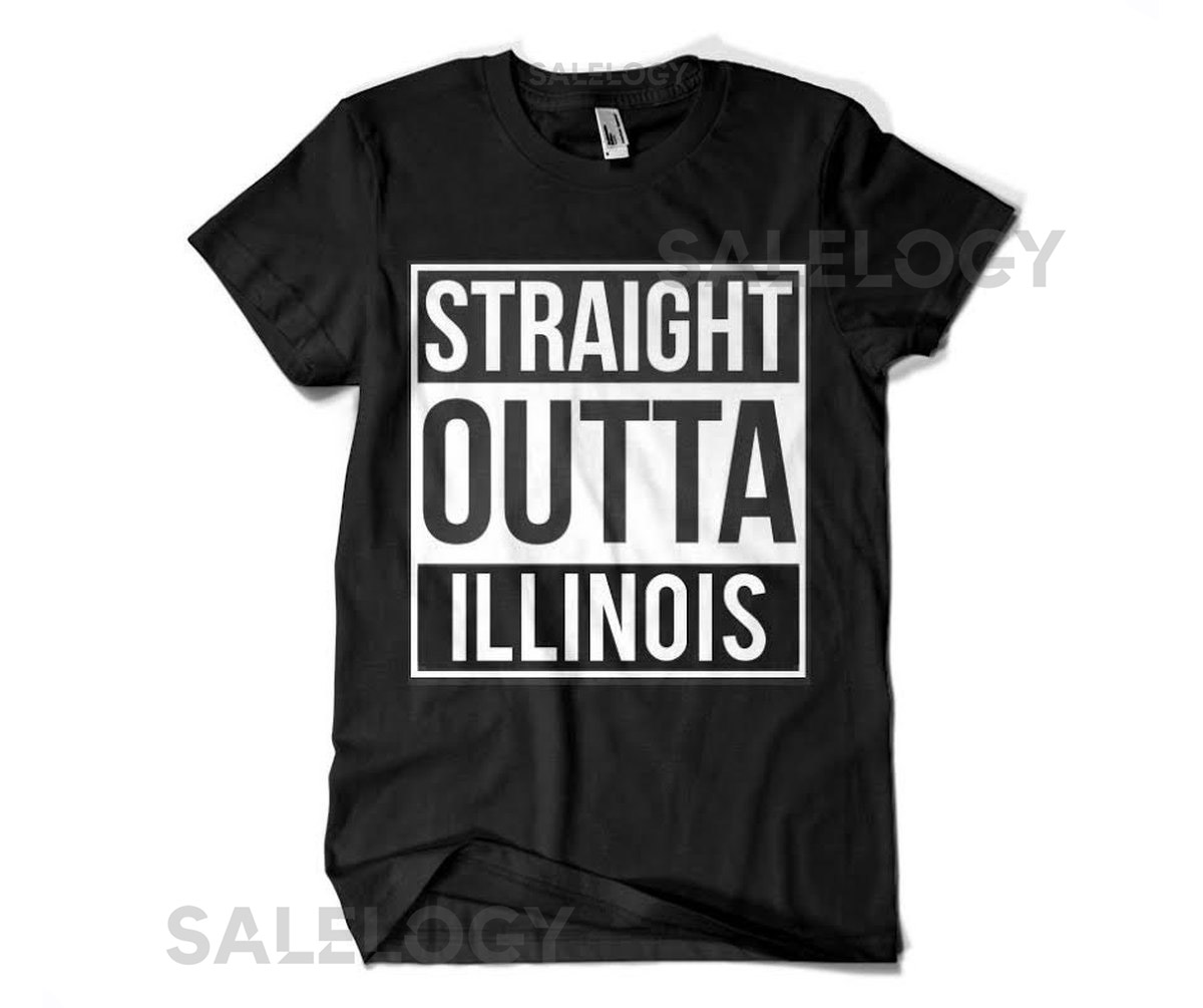 Straight Outta Illinois T-Shirt Funny Parody Tee_157