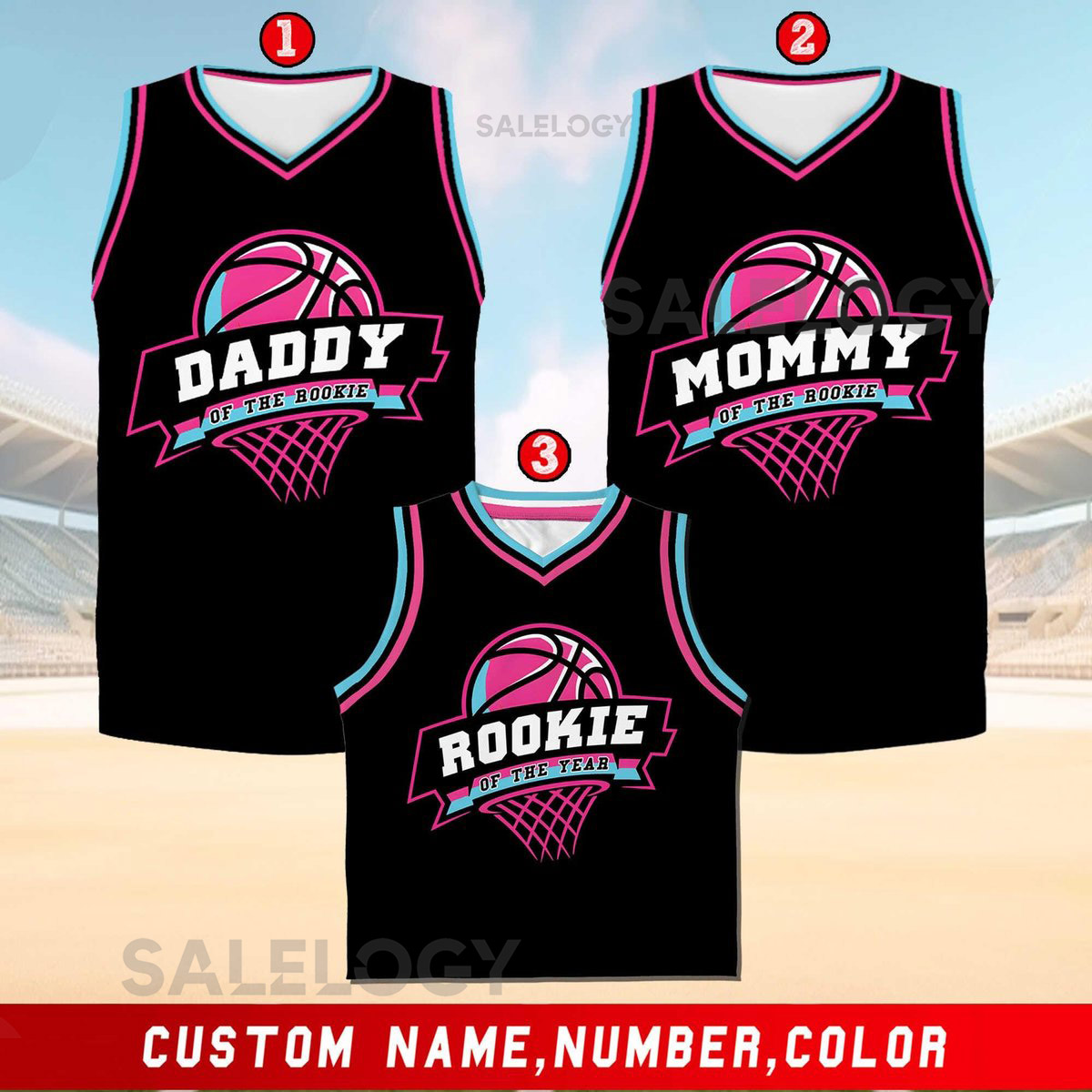 Custom Daddy Mommy Of Rookie Basketball Jersey Personalized Rookie Of The Year Kid Basketball Jersey Game Day Outfit Kids Birthday Jersey_161
