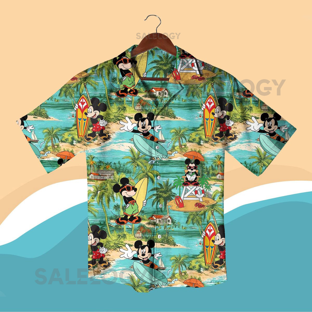 Mickey Mouse Shirt for Men Surfing Mickey Button Up Shirt Movie Shirt Summer Beach Shirt Mickey Aloha Shirt Family Trip Hawaii Shirt_182