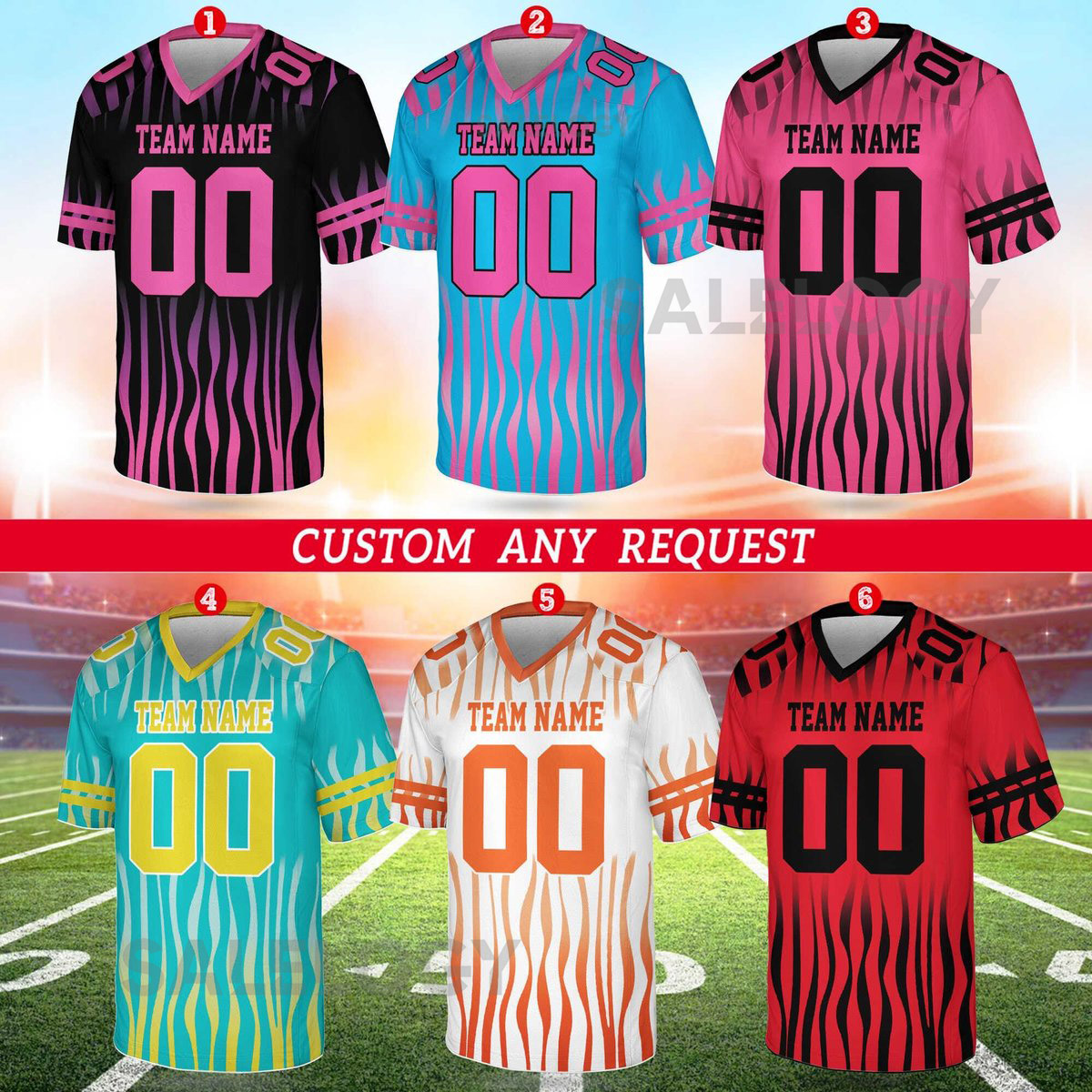 Personalized Team Name And Number Football Jersey Custom V-neck Short Sleeve Jersey Shirt Football Jersey For Football Fan Football Lover_38