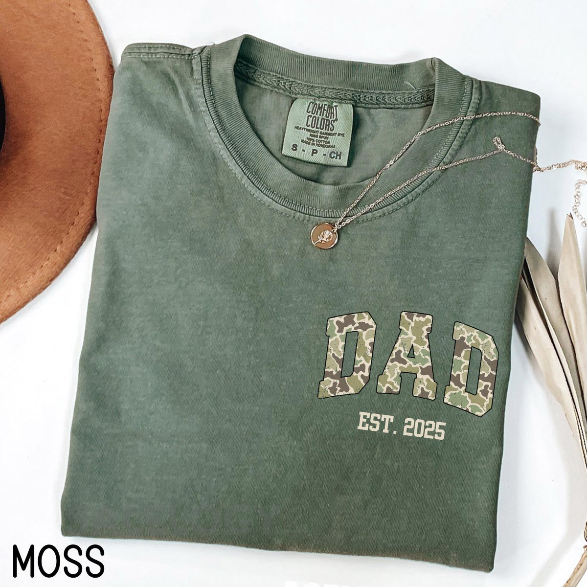 Custom Camo Dad Hunting Est Shirt Comfort Colors Personalized Camouflage Dad Shirt New Dad Gift Father's Day Gift Gift For Hunter_387