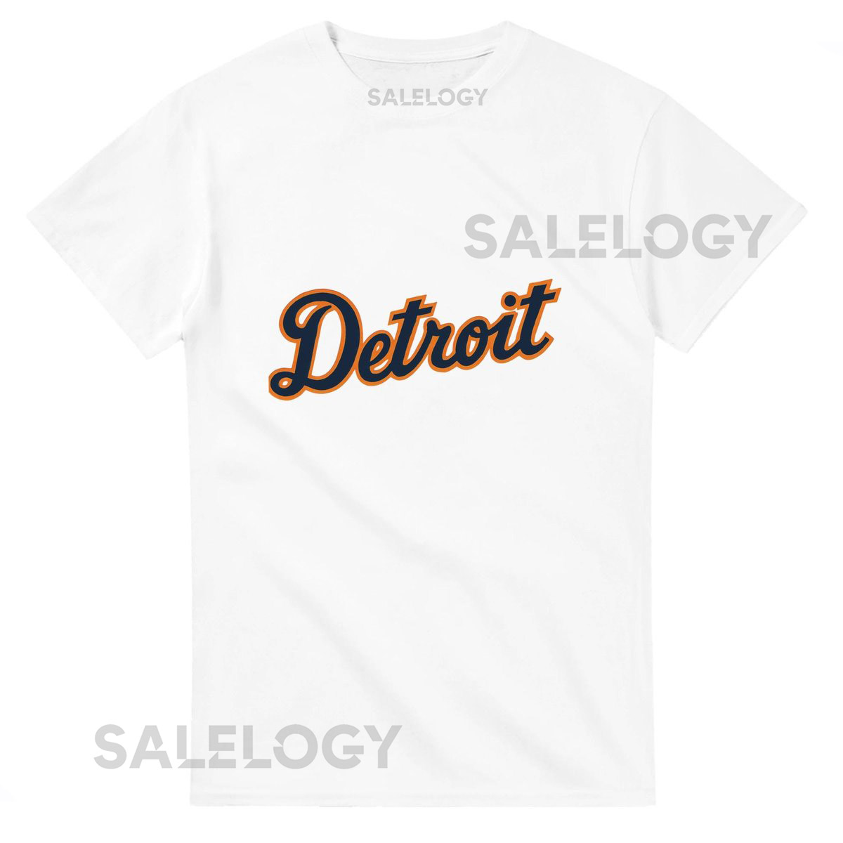 Detroit T-Shirt Navy Blue and Orange Detroit Graphic Tee Motor City Pride Shirt Detroit Sports Fan Shirt Unisex Detroit Shirt_266