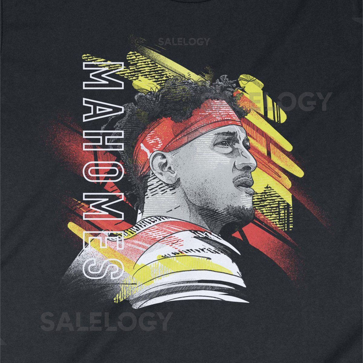 Patrick Mahomes Illustrated Graphic T-Shirt Kansas City Chiefs Football Shirt_648