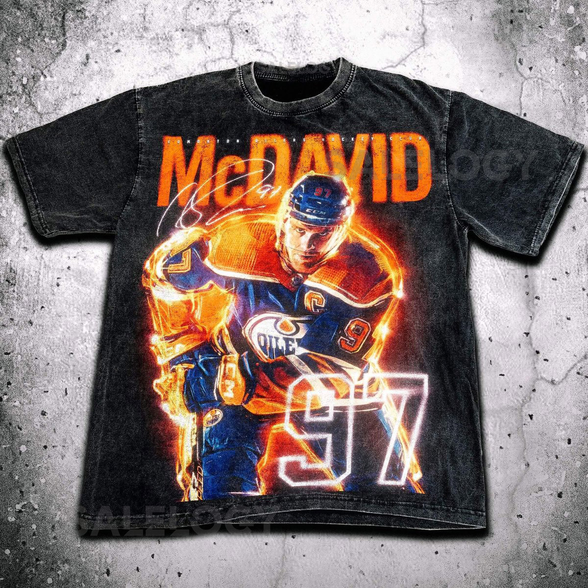 Vintage Connor McDavid T-shirt Edmonton Ice Hockey Heavy Hoodie Oversized Washed Sweatshirt Unisex ShirtGift for him Gift for her_111