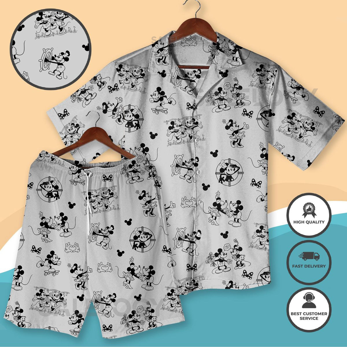 Mickey Mouse Co 1928 Steamboat Willie Hawaiian Shirt Mickey Hawaii Shirt Vintage Family Summer Trip Summer Shirt gifts_172
