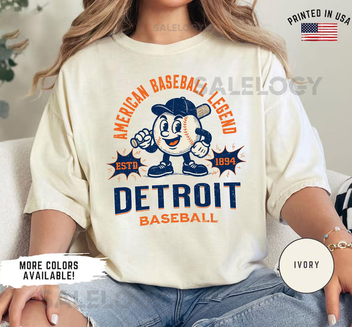 Comfort Colors Detroit Baseball T-ShirtRetro Detroit Baseball ShirtDetroit Game Day ShirtDetroit Sports ApparelGift fan T-shirt_77