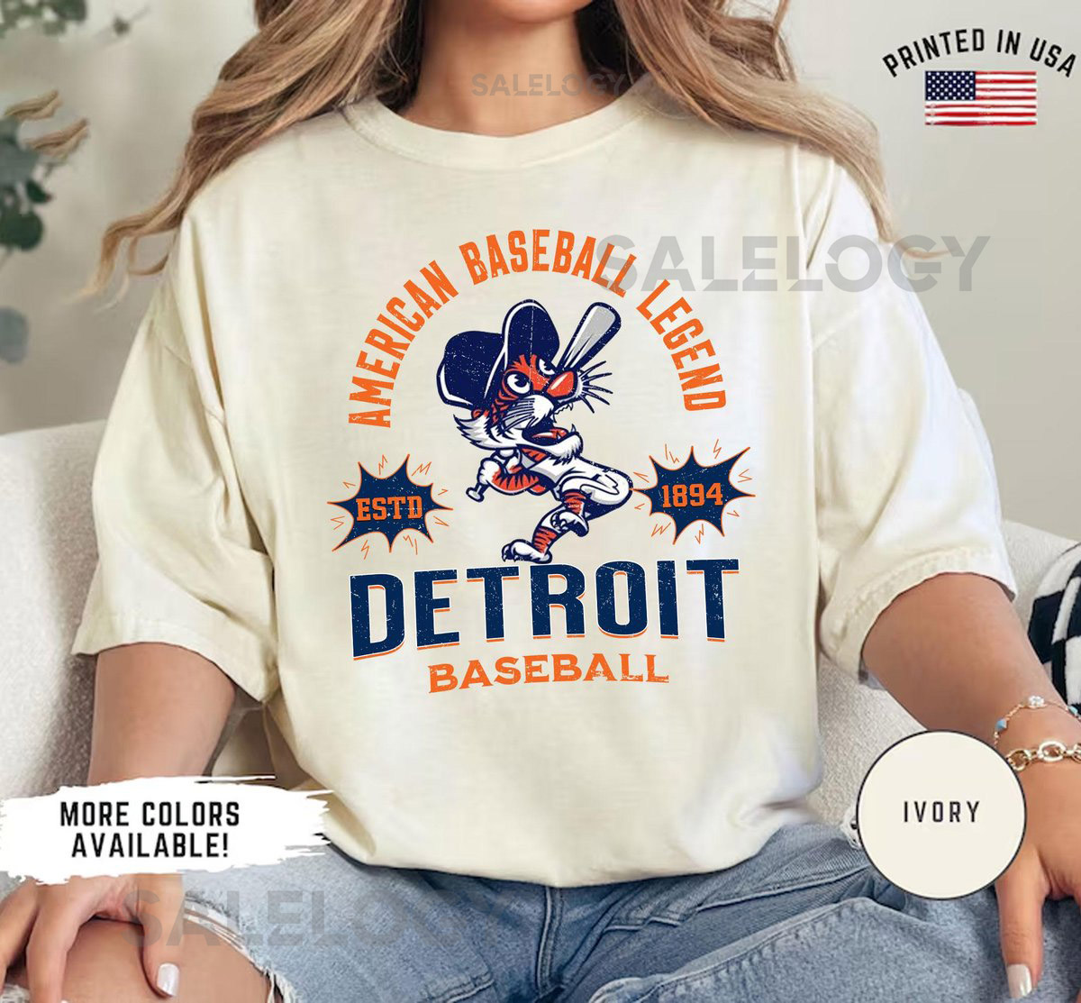 Comfort Colors Detroit Baseball T-ShirtRetro Detroit Baseball ShirtDetroit Game Day ShirtDetroit Sports ApparelGift fan T-shirt_78