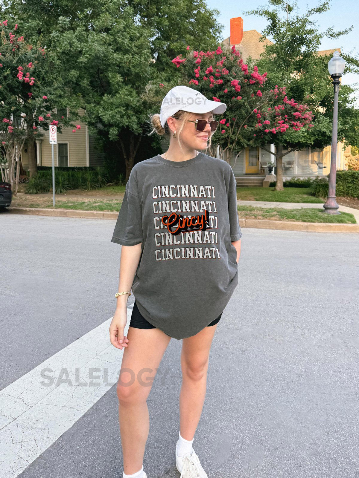 Cincinnati Cincy Shirt Game Day Tee Comfort Colors T Shirt Vintage Style Graphic Tee Bengals Game Outfit Orange and Black Shirt_515