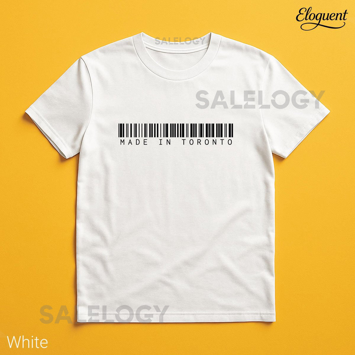 Made in Toronto T-Shirt 6ix Barcode Graphic Canada Pride White Natural S-3XL_591