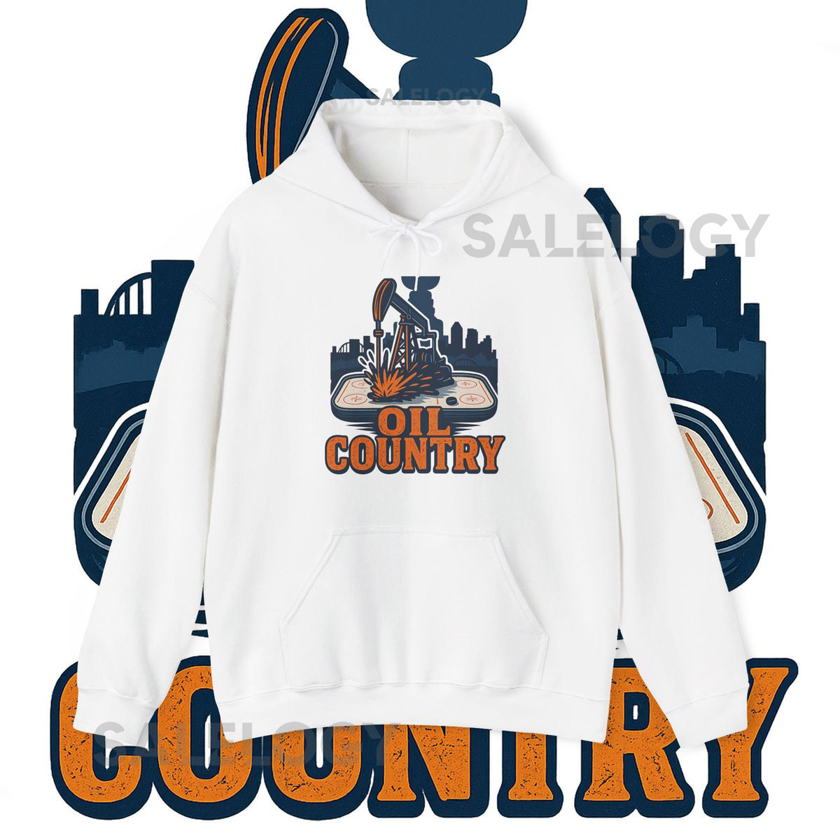 Vintage Hockey Fan Hoodie Bold Flame Design Cold Weather Gear_422