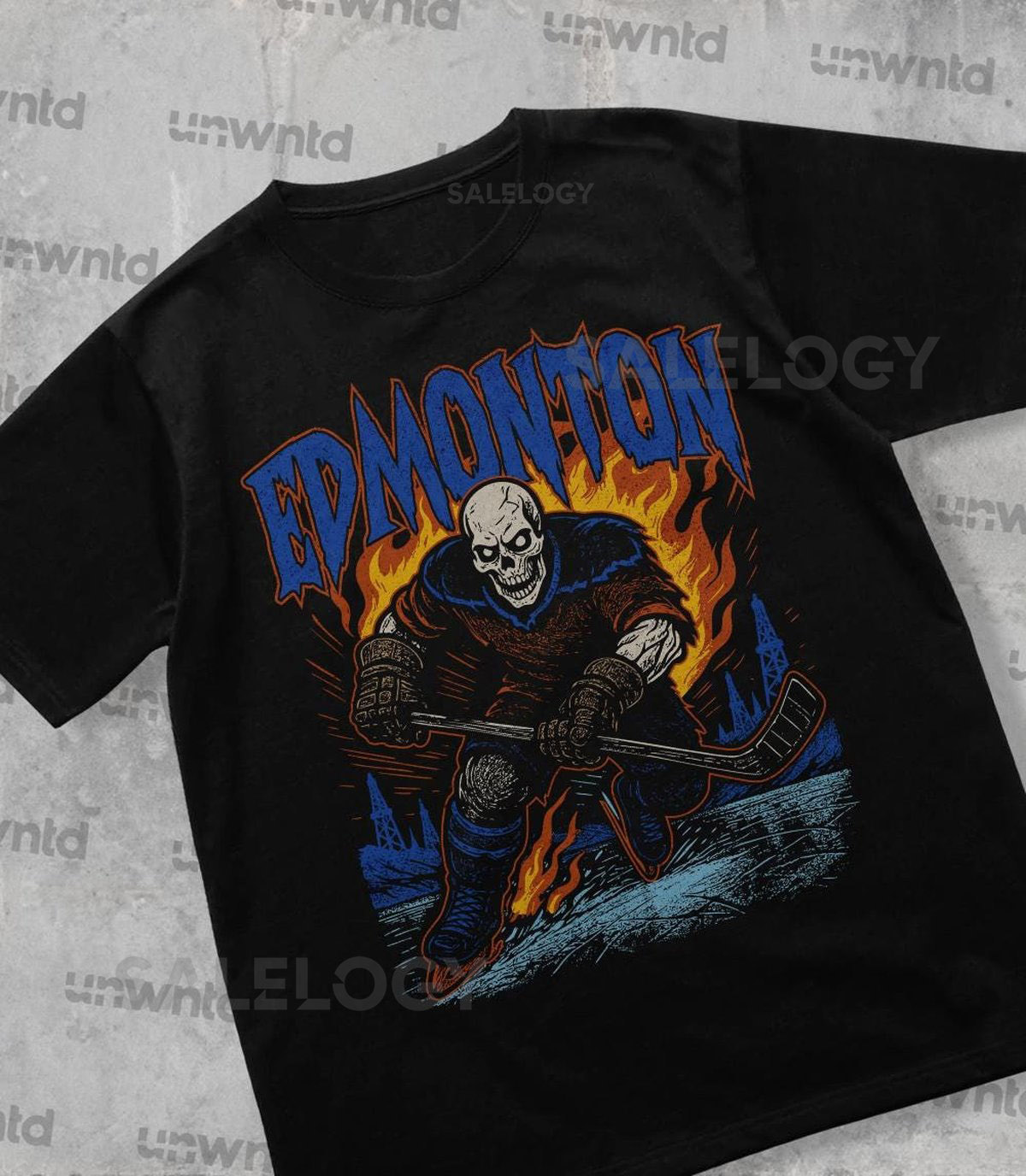 Edmonton Hockey Shirt - Graphic Tees - Skeleton Shirt - Merch Tee - Gift Shirt - Bootleg Shirt - Vintage - Oilers_133