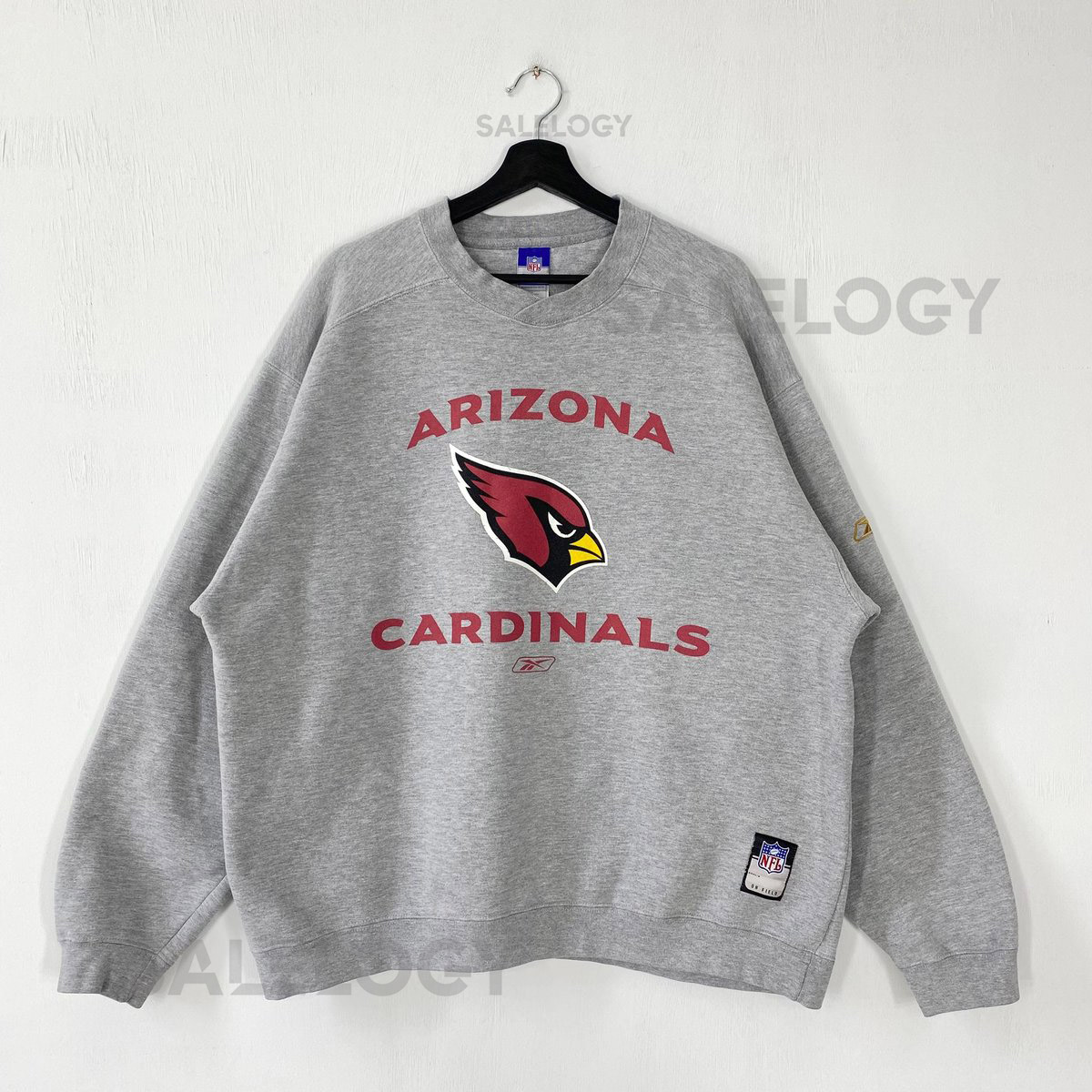 Vintage Arizona Cardinals Sweatshirt Cardinals Crewneck Cardinals Sweater Pullover Sportswear NFL Arizona Cardinals Print Logo Grey XLarge_965
