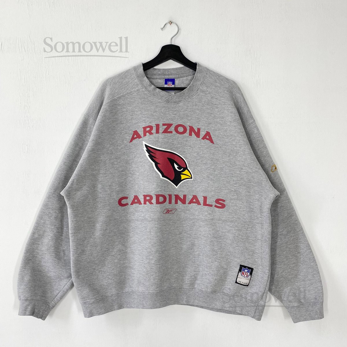 Vintage Arizona Cardinals Sweatshirt Cardinals Crewneck Cardinals Sweater Pullover Sportswear NFL Arizona Cardinals Print Logo Grey XLarge_965