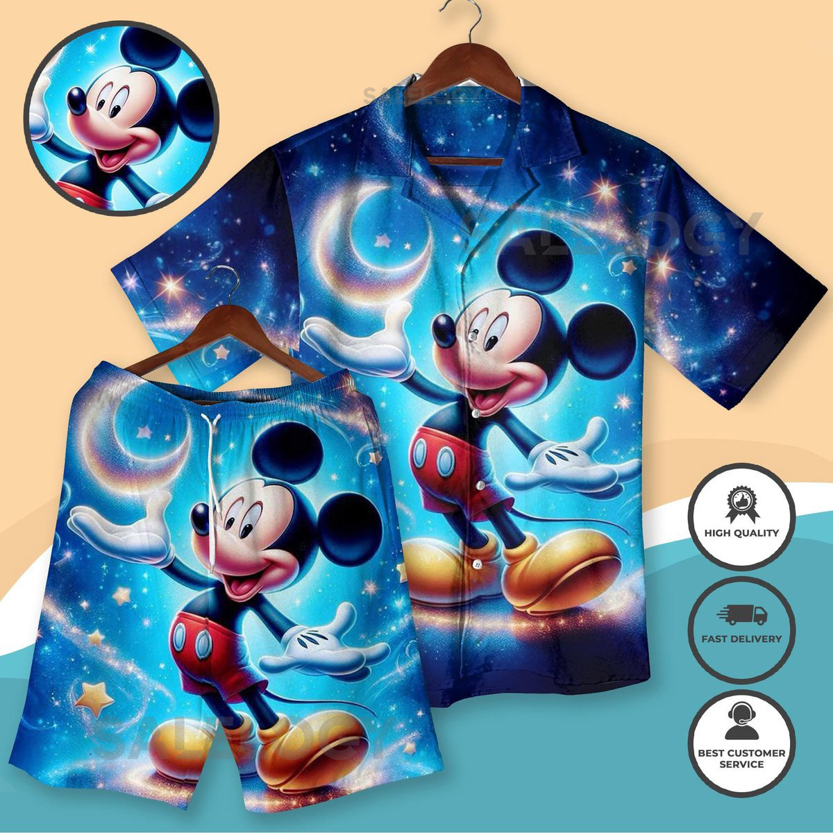 Neon Cartoon Mickey Beach Shirt Vibrant Mickey Surfing Character Hawaiian Shirt Unisex Summer Button-Up 90s Aesthetic Vacation Shirt_202