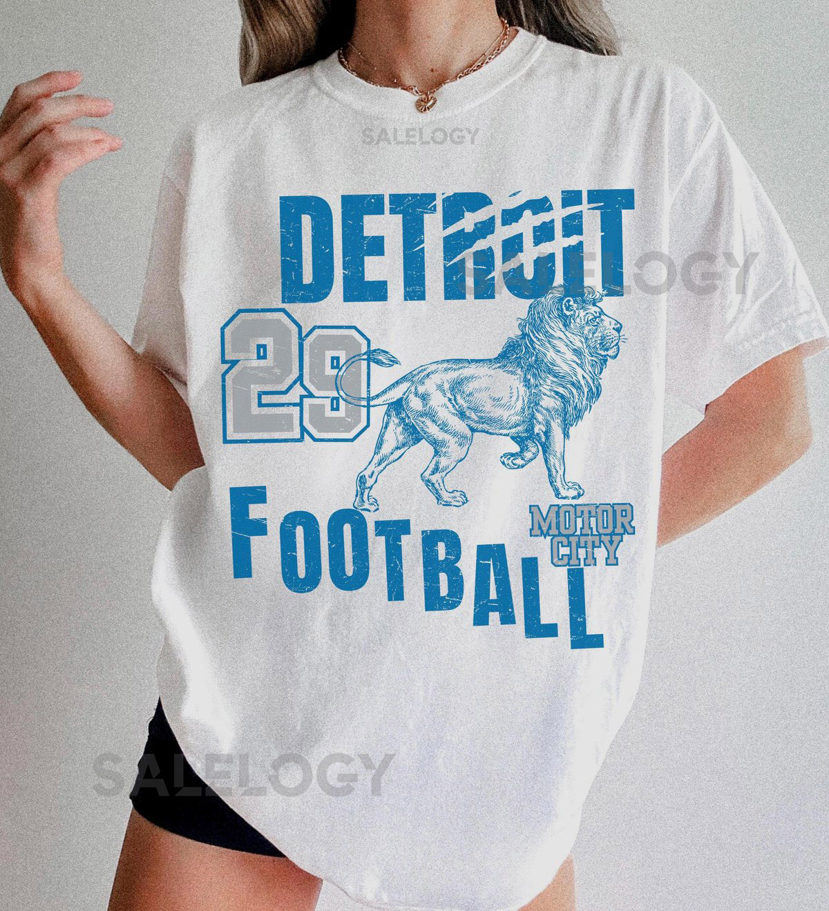 Detroit Football T-Shirt Comfort Colors Vintage Style Tee_156