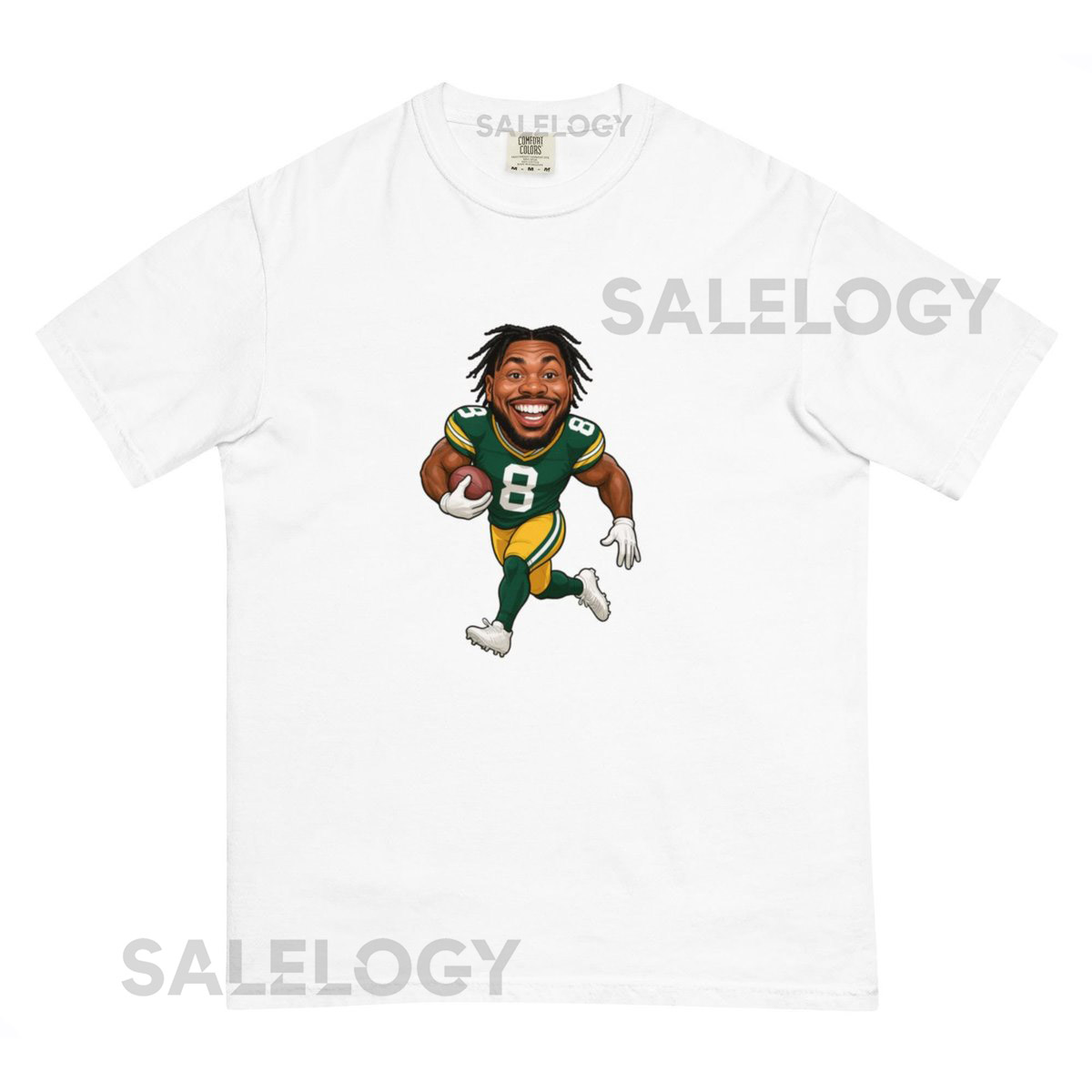 Green Bay Packers Josh Jacobs Unisex garment-dyed heavyweight t-shirt_464