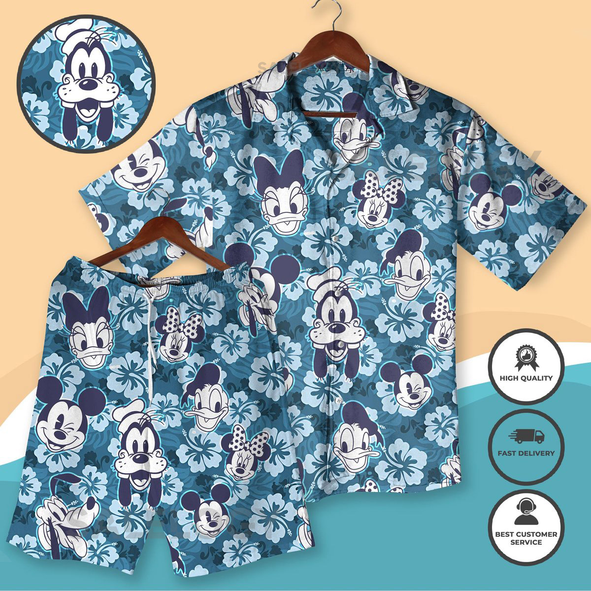 Mickey Mouse Hawaiian Shirt Aloha Shirt Minnie Mouse Shirt Donald Daisy Duck Family Button Up Goofy Summer Beach Hawaii Shirts_176