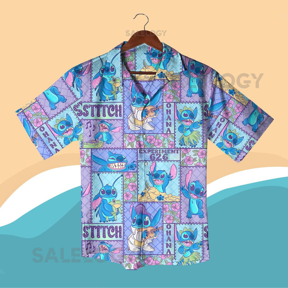 Stitch button down shirt tropical beach shirt Stitch hawaiian vacation shirt for family matching Stitch Shirt Stitch Shirt_260