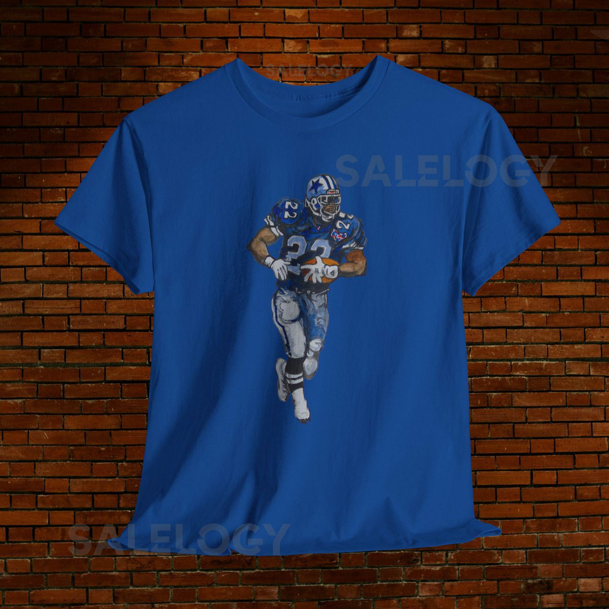 NFL American Football Unisex Tee Emmitt Smith Dallas Cowboys Fan Shirt Handmade Sports Art Gift for Football Lover Heavy Cotton Top_416