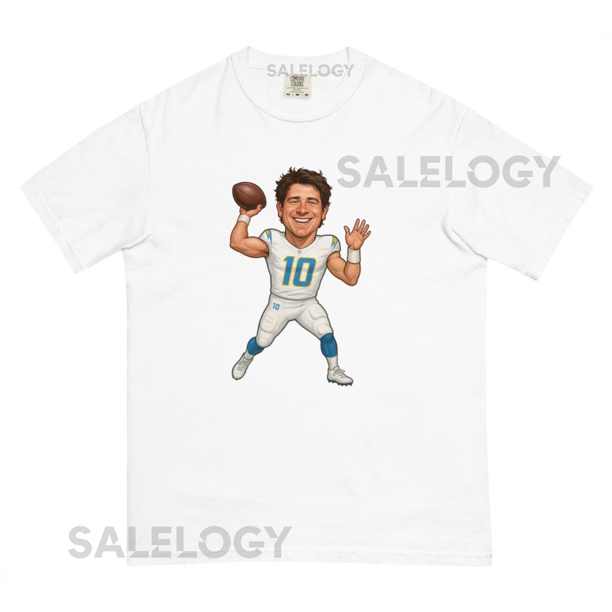 Los Angeles Chargers Justin Herbert Unisex garment-dyed heavyweight t-shirt_523