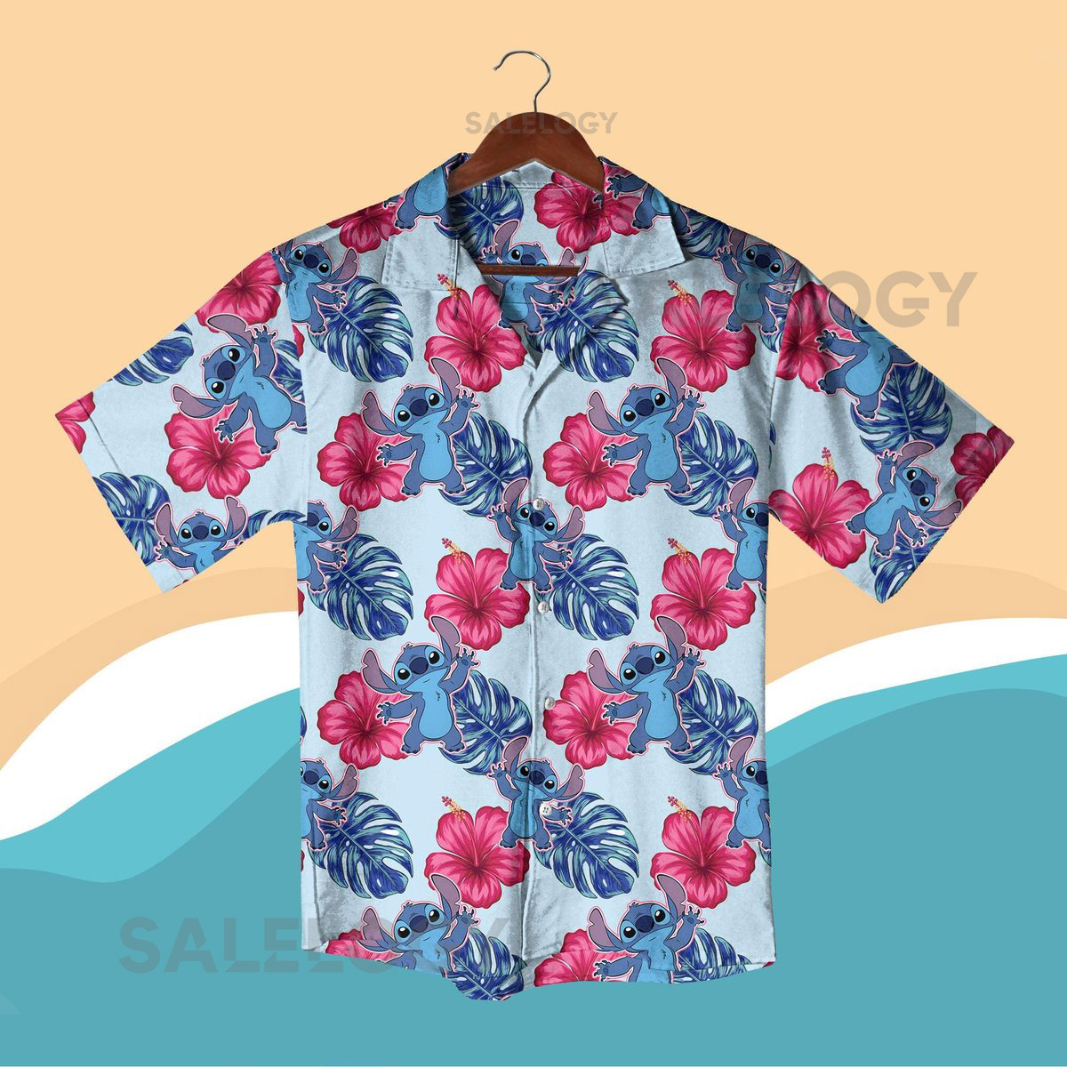 Stitch button down shirt tropical Stitch hawaiian style vacation shirt for family matching Stitch Shirt Stitch Shirt_262