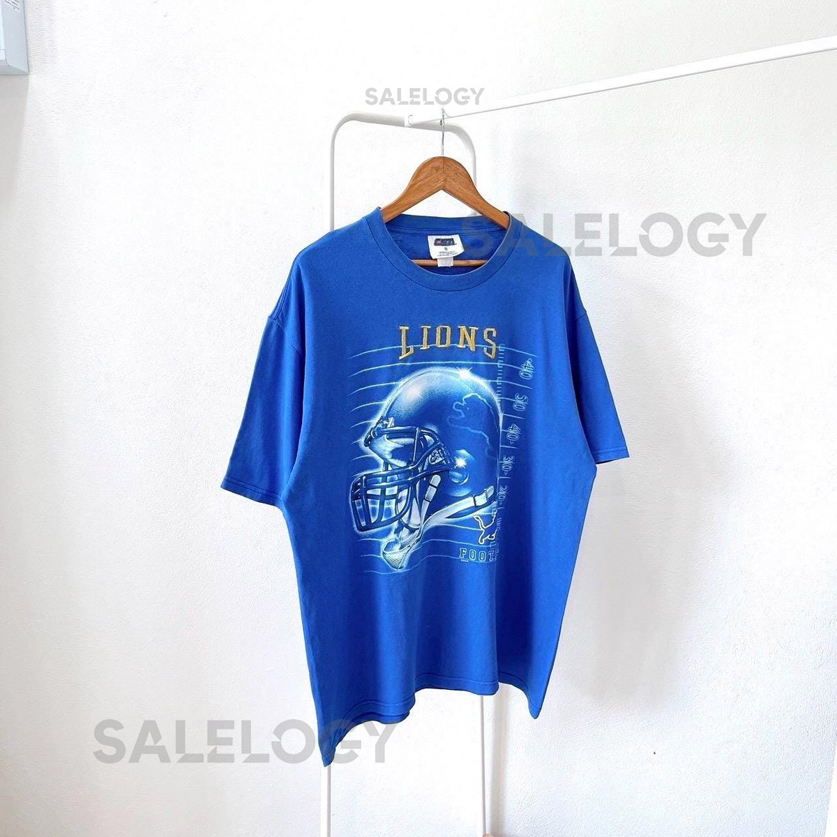 Vintage 90s Detroit Lions NFL vintage CSA blue t-shirt XL_695