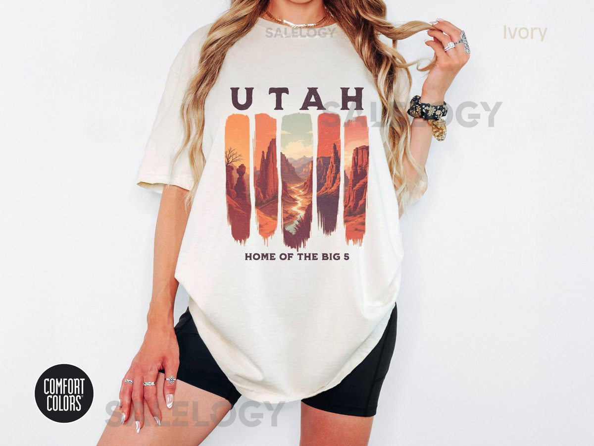 Comfort Colors Utah Souvenir   Home of the Big 5 T Shirt Garment Dyed Tee Unisex Summer Shirt Travel Apparel_110
