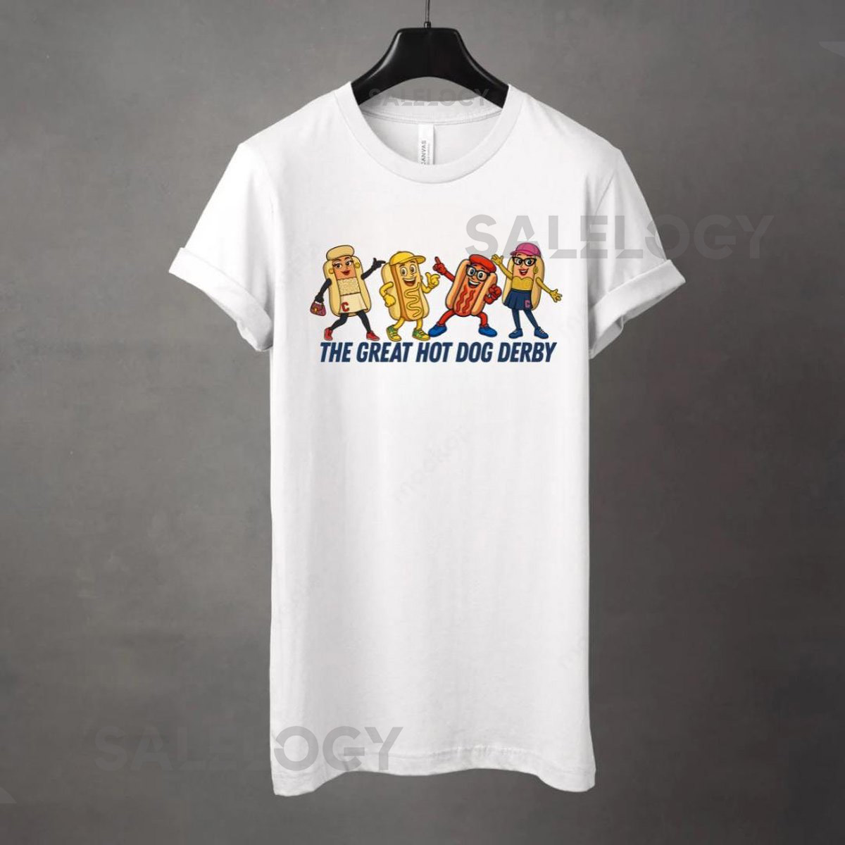 The Great Hot Dog Derby Tall Shirt Cleveland Baseball Mascot Tee Funny Ballpark Graphic Unisex Tall Team Hot Dog Mustard or Onion_238