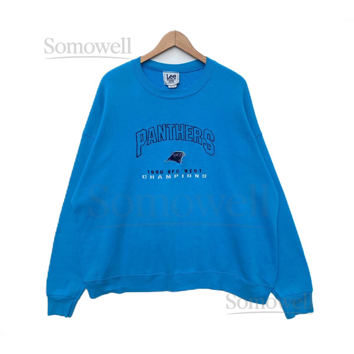 Vintage 1996 CAROLINA PANTHERS Nfl Sweatshirt Sweater XXL Pullover Vtg 90s National Football League Ocean Blue Colour Afc Champions_904