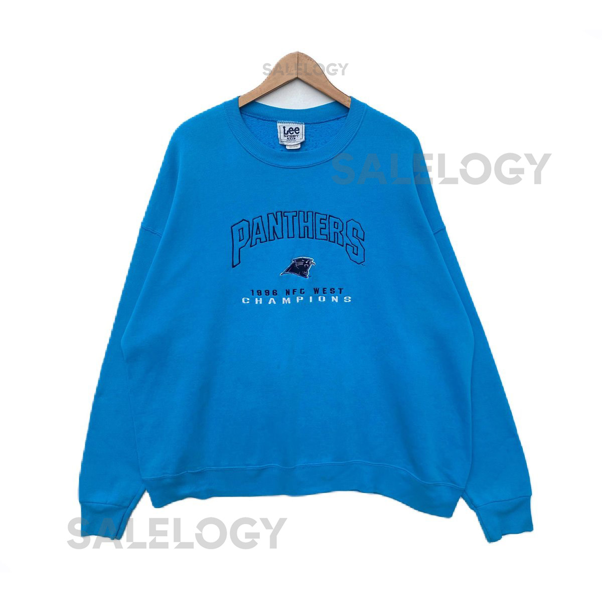 Vintage 1996 CAROLINA PANTHERS Nfl Sweatshirt Sweater XXL Pullover Vtg 90s National Football League Ocean Blue Colour Afc Champions_904