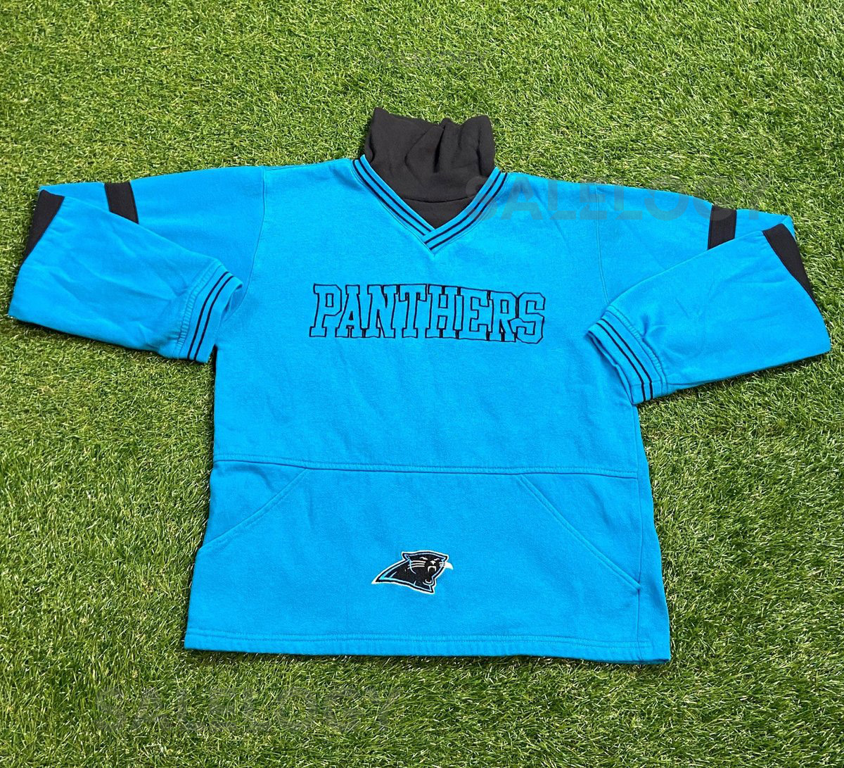 Vintage Carolina Panthers Sweatshirt Size Youth XL NFL Football NFC Charlotte North Carolina Pull Over Oversized 1990s 90s_1058