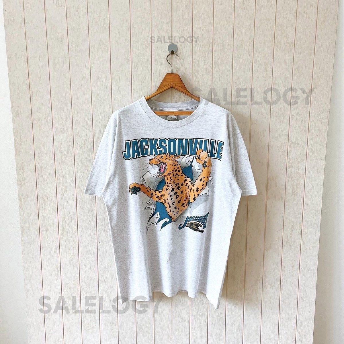 Vintage 90s Jacksonville Jaguars T-Shirt Nutmeg Mills NFL G_937